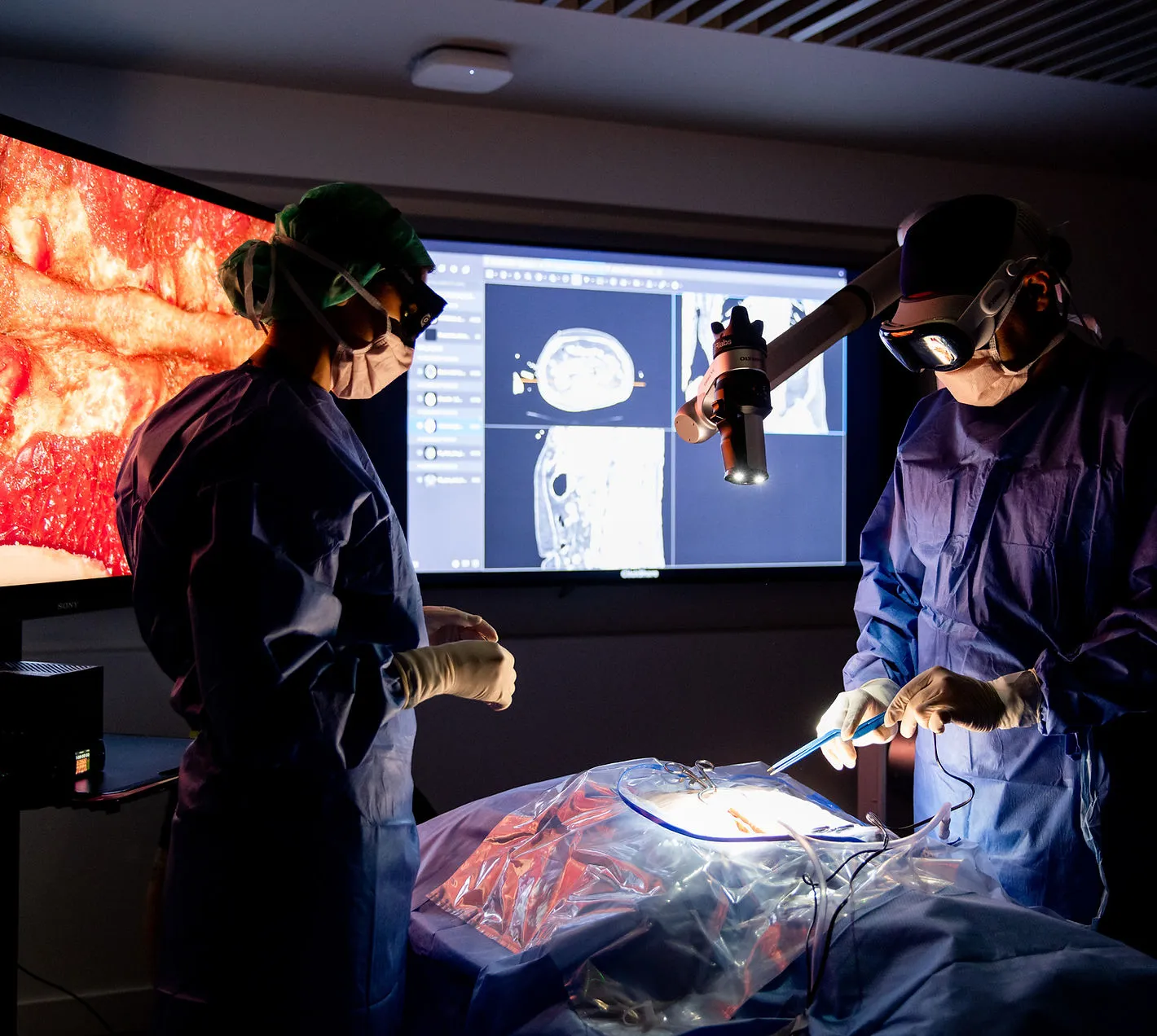 XRlabs digital twin registered to the live surgical view